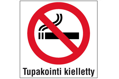 Tupakointi kielletty kyltti tai tarra