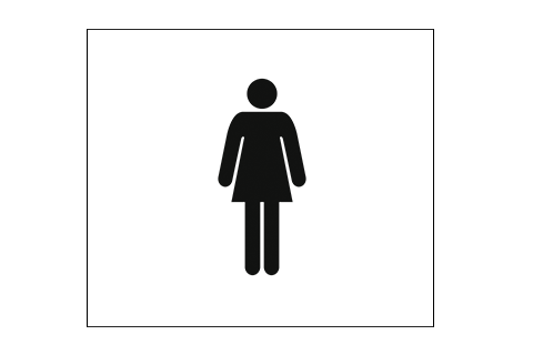 WC naiset symboli -tarra tai kyltti 10x8cm