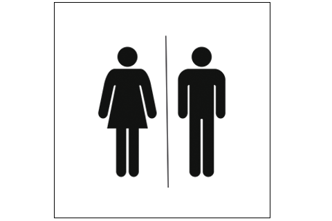 WC symboli -tarra tai kyltti 10x8cm