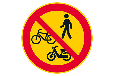 Jalankulku, polkupyöräily ja mopolla ajo kielletty C15